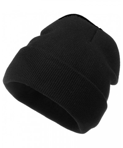 Winter Warm for Men Soft Knit Hats Outdoor Ear Cold Weather Mens Head Cover Fluffy Hat Christmas Black $5.99 Skullies & Beanies