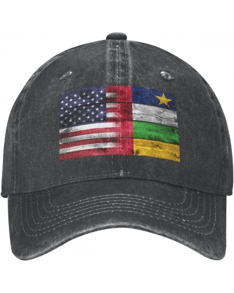 Baseball Cap US Central African Republic America Flag Washed Denim Adjustable Fashion Unique Hat for Men Women $10.19 Basebal...