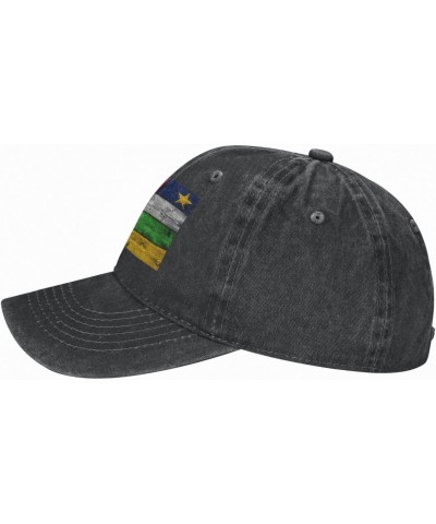 Baseball Cap US Central African Republic America Flag Washed Denim Adjustable Fashion Unique Hat for Men Women $10.19 Basebal...