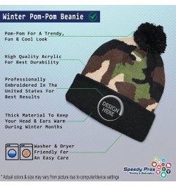 Custom Pom Pom Beanies for Women Snow Flakes Christmas B Embroidery Skull Cap Winter Hats for Men 1 Size Camo Design Only $16...