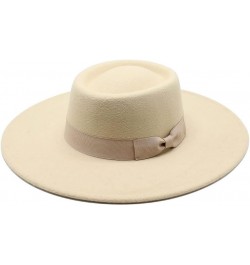 Ladies English Winter Cashmere Wide Brim Fedora Hat With Bow Panama Jazz Hat Wedding Church Hat Red Wine $21.25 Fedoras