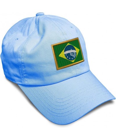 Soft Baseball Cap Brazil Futbol America Cup Dad Hats for Men & Women Light Blue $16.23 Baseball Caps