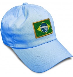 Soft Baseball Cap Brazil Futbol America Cup Dad Hats for Men & Women Light Blue $16.23 Baseball Caps