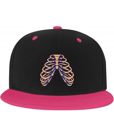 Horrible Skeleton Baseball Cap for Men Women Snapback Hat Adjustable Flat Bill Hats Pink $10.14 Baseball Caps