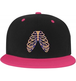 Horrible Skeleton Baseball Cap for Men Women Snapback Hat Adjustable Flat Bill Hats Pink $10.14 Baseball Caps