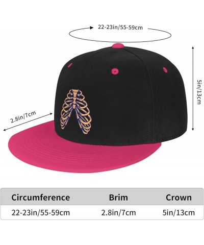 Horrible Skeleton Baseball Cap for Men Women Snapback Hat Adjustable Flat Bill Hats Pink $10.14 Baseball Caps