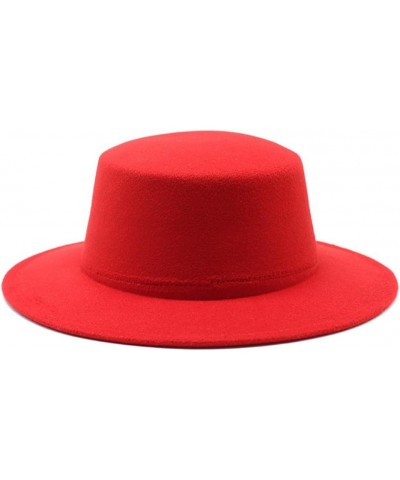 Women Wool Felt Hats White Wide Brim Fedoras for Wedding Party Church Hats Fedora Hat Floppy Derby Hats Red $17.18 Fedoras