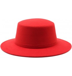 Women Wool Felt Hats White Wide Brim Fedoras for Wedding Party Church Hats Fedora Hat Floppy Derby Hats Red $17.18 Fedoras