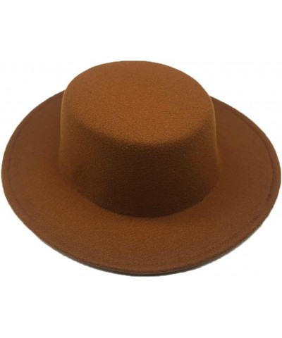 Big Wide Brim Fedora Hat for Men Women Formal Classic Felt Hat Wool Vintage Church Hats Cap One Size 7 $16.54 Fedoras