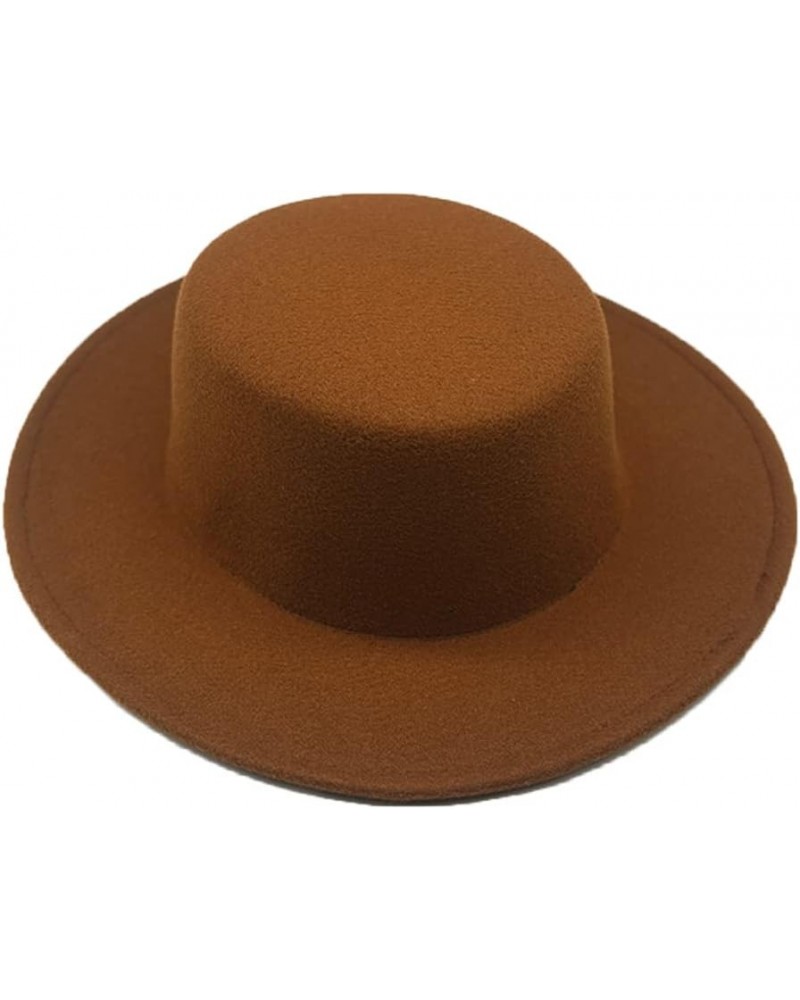 Big Wide Brim Fedora Hat for Men Women Formal Classic Felt Hat Wool Vintage Church Hats Cap One Size 7 $16.54 Fedoras