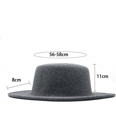 Big Wide Brim Fedora Hat for Men Women Formal Classic Felt Hat Wool Vintage Church Hats Cap One Size 7 $16.54 Fedoras