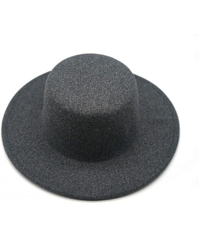 Big Wide Brim Fedora Hat for Men Women Formal Classic Felt Hat Wool Vintage Church Hats Cap One Size 7 $16.54 Fedoras