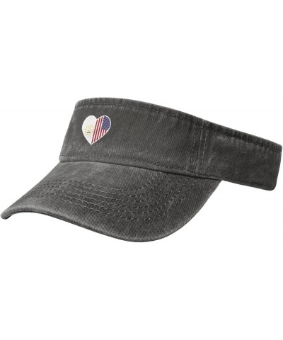 I Love America and Rhode Island Sun Visor Hats for Women Men Adjustable Sports Sun Hats Golf Cap Deep Heather $12.57 Sun Hats