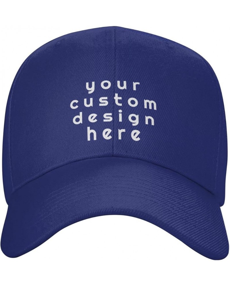 Custom Hats for Men Add Your Logo Text or Photo Hats Blue $8.05 Baseball Caps