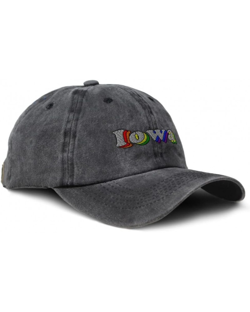 Custom Soft Washed Baseball Cap Iowa Style B Cotton Dad Hats for Men & Women Black Design Only $14.50 Baseball Caps