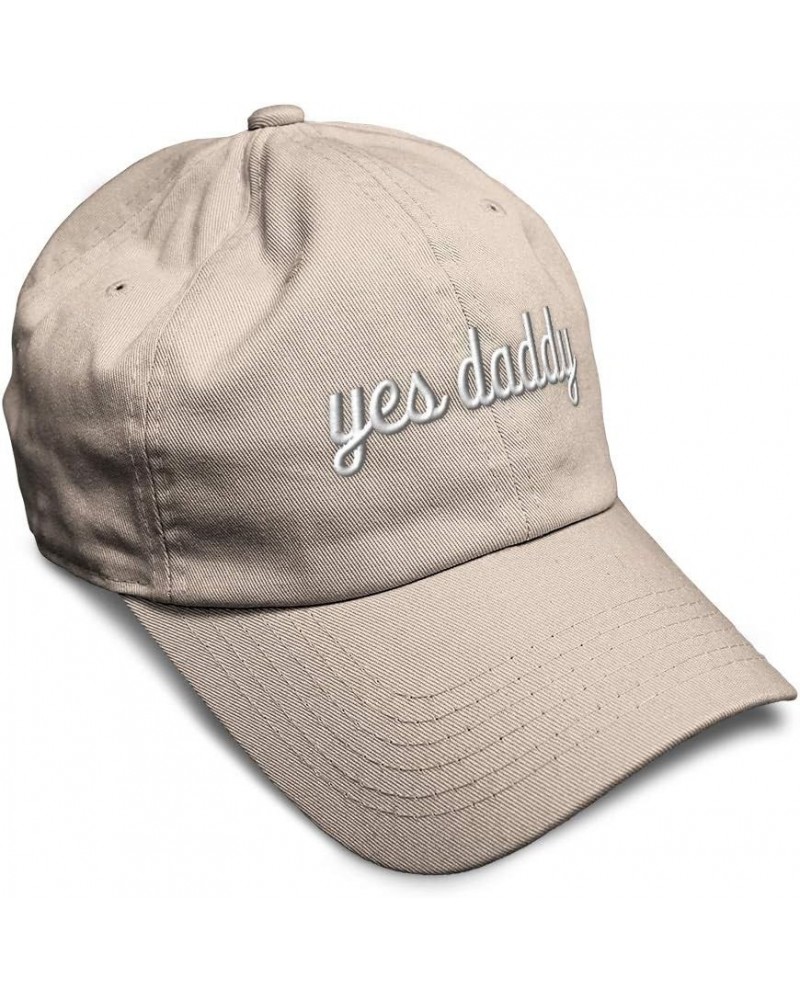 Custom Soft Baseball Cap Yes Daddy Embroidery Dad Twill Cotton Dad Hats for Men & Women Stone Design Only $14.83 Baseball Caps