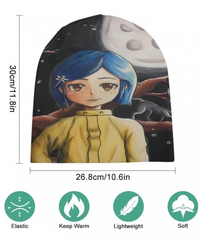 Co-raline Anime Slouchy Beanie Hat Fashion Soft Lightweight Warm Hat for Unisex Hat $11.59 Skullies & Beanies