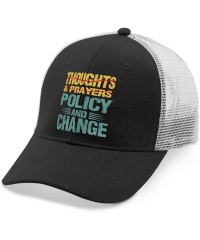 Vote Hat Thoughts and Prayers Vote Policy and Change Hats for Men Womens AllBlack Outdoor Hat Trucker Hat Allblack $13.33 Sun...