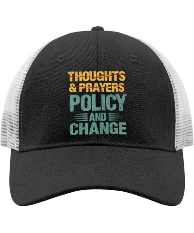 Vote Hat Thoughts and Prayers Vote Policy and Change Hats for Men Womens AllBlack Outdoor Hat Trucker Hat Allblack $13.33 Sun...