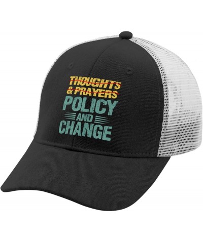 Vote Hat Thoughts and Prayers Vote Policy and Change Hats for Men Womens AllBlack Outdoor Hat Trucker Hat Allblack $13.33 Sun...