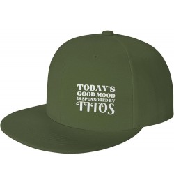 Today's Good Mood is Sponsored by Titos Flat Brim Sun Hat Men Women Baseball Cap Gifts Funny Trucker Hat Moss Green $10.77 Ba...