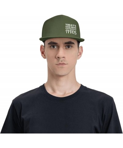 Today's Good Mood is Sponsored by Titos Flat Brim Sun Hat Men Women Baseball Cap Gifts Funny Trucker Hat Moss Green $10.77 Ba...