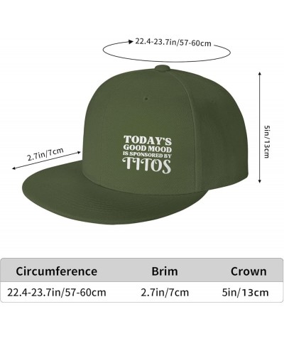 Today's Good Mood is Sponsored by Titos Flat Brim Sun Hat Men Women Baseball Cap Gifts Funny Trucker Hat Moss Green $10.77 Ba...