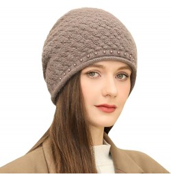 Knitted Hat Thick Soft Warm Thick Hat Without A Hood Suitable for Both Men and Women Hats Cover Ears Hats Coffee 11 $8.90 Sku...