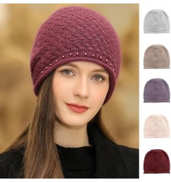 Knitted Hat Thick Soft Warm Thick Hat Without A Hood Suitable for Both Men and Women Hats Cover Ears Hats Coffee 11 $8.90 Sku...