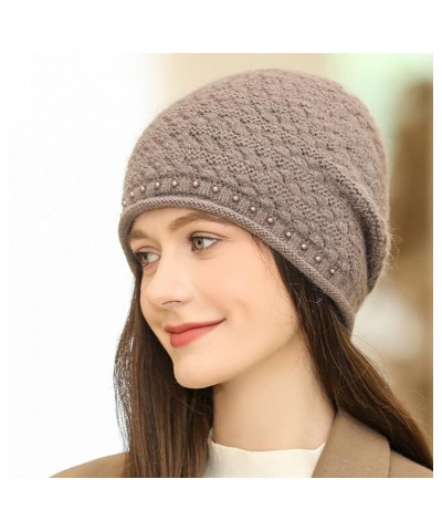 Knitted Hat Thick Soft Warm Thick Hat Without A Hood Suitable for Both Men and Women Hats Cover Ears Hats Coffee 11 $8.90 Sku...