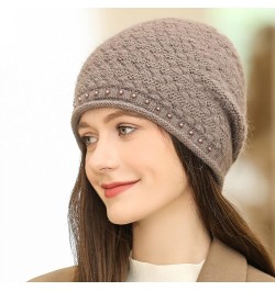 Knitted Hat Thick Soft Warm Thick Hat Without A Hood Suitable for Both Men and Women Hats Cover Ears Hats Coffee 11 $8.90 Sku...