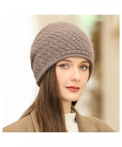 Knitted Hat Thick Soft Warm Thick Hat Without A Hood Suitable for Both Men and Women Hats Cover Ears Hats Coffee 11 $8.90 Sku...