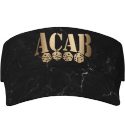 ACAB 1312 Visor Cap Adjustable Uv Protection Sun Visor Hats Empty Top Baseball Hat for Women and Men Black $13.14 Visors