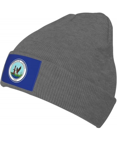 Currituck County Flag Beanie Hat for Men Women Soft Cozy Skull Cap Winter Warm Knit Hats Deep Heather $12.97 Skullies & Beanies