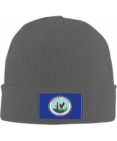 Currituck County Flag Beanie Hat for Men Women Soft Cozy Skull Cap Winter Warm Knit Hats Deep Heather $12.97 Skullies & Beanies