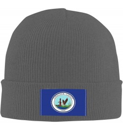 Currituck County Flag Beanie Hat for Men Women Soft Cozy Skull Cap Winter Warm Knit Hats Deep Heather $12.97 Skullies & Beanies