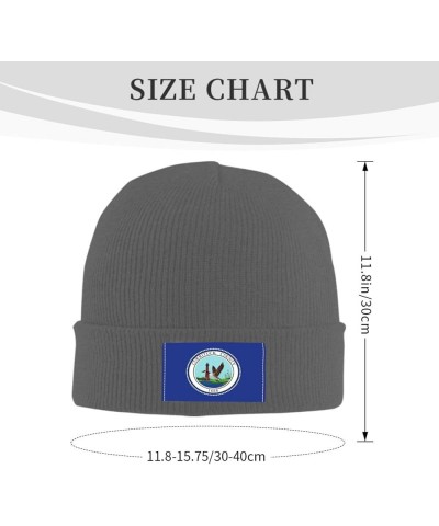 Currituck County Flag Beanie Hat for Men Women Soft Cozy Skull Cap Winter Warm Knit Hats Deep Heather $12.97 Skullies & Beanies