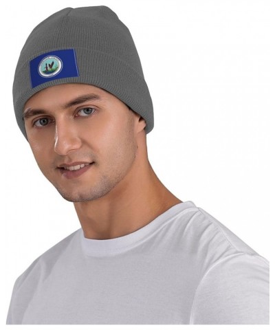 Currituck County Flag Beanie Hat for Men Women Soft Cozy Skull Cap Winter Warm Knit Hats Deep Heather $12.97 Skullies & Beanies