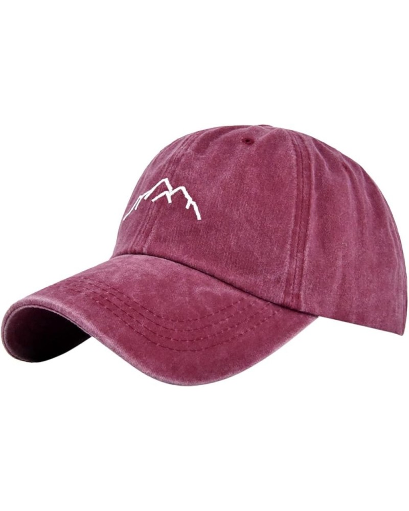 Structured Baseball Cap with Adjustable Closure Hat for Outdoor Activities Embroidery Gifts Birthday Easter Wine $6.24 Baseba...