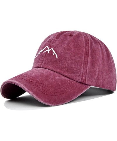 Structured Baseball Cap with Adjustable Closure Hat for Outdoor Activities Embroidery Gifts Birthday Easter Wine $6.24 Baseba...