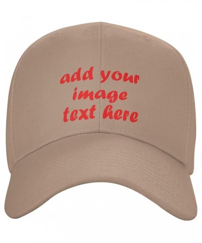 Custom Hat Add Your Logo Text Photo Baseball Hats Natural $8.19 Baseball Caps