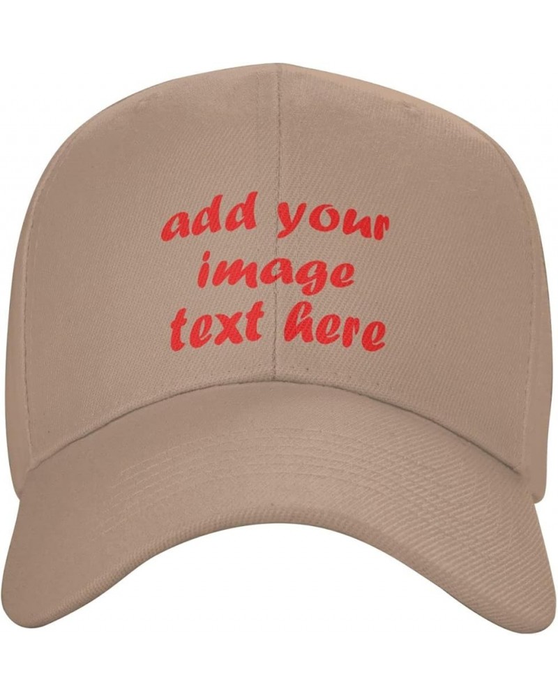 Custom Hat Add Your Logo Text Photo Baseball Hats Natural $8.19 Baseball Caps