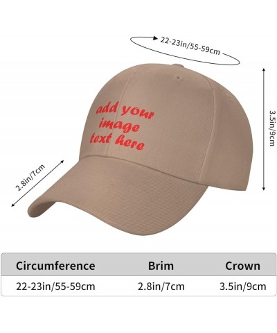 Custom Hat Add Your Logo Text Photo Baseball Hats Natural $8.19 Baseball Caps