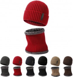 Winter Beanie Hat Scarf Set Warm Knit Thick Fleece Lined Skull Cap Winter Hats for Men Bonnet for Men Coffee $9.78 Skullies &...