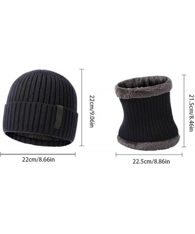 Winter Beanie Hat Scarf Set Warm Knit Thick Fleece Lined Skull Cap Winter Hats for Men Bonnet for Men Coffee $9.78 Skullies &...