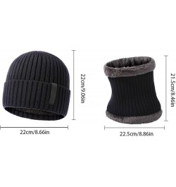 Winter Beanie Hat Scarf Set Warm Knit Thick Fleece Lined Skull Cap Winter Hats for Men Bonnet for Men Coffee $9.78 Skullies &...