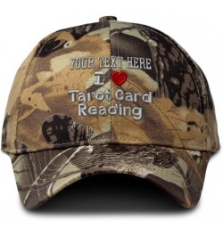 Custom Camo Baseball Cap I (Love) Tarot Card Reading Red Heart Hobbies Lovers Forest Tree Khaki Personalized Text Here $14.70...