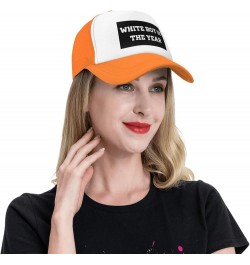 White Boy of The Year Mesh Hat Birthday Gifts Mesh Cap Unisex Baseball Cap Men Women Trucker Hat Orange $13.32 Baseball Caps