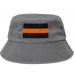 Thin Orange Line Flag Bucket Hat for Women Men Summer Travel Sun Hat Outdoor Cap Funny Bucket Hats Gray $14.98 Bucket Hats