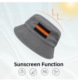 Thin Orange Line Flag Bucket Hat for Women Men Summer Travel Sun Hat Outdoor Cap Funny Bucket Hats Gray $14.98 Bucket Hats